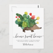 Carte postale Faire-part Cactus Hedgehog (Devant / Derrière)