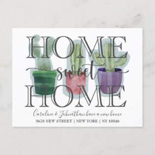 Carte Postale Faire-part Cactus Moderne Aquarelle Nouvelle Maison