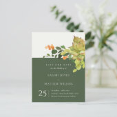 CARTE POSTALE FAIRE-PART CACTUS SUCCULENT FLEURAL AQUARELLE ÉVÉNEMENT À VEN (Debout devant)