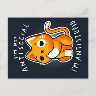 Carte Postale Faire-part Cadeau De Chat Antisocial Chat Pour Anniversaire