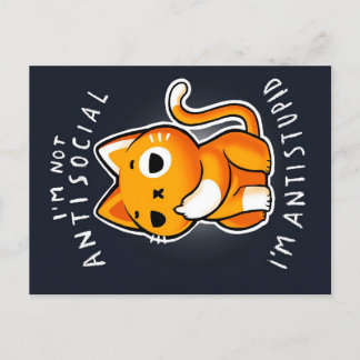 Carte Postale Faire-part Cadeau De Chat Antisocial | Chat Pour Anniversaire