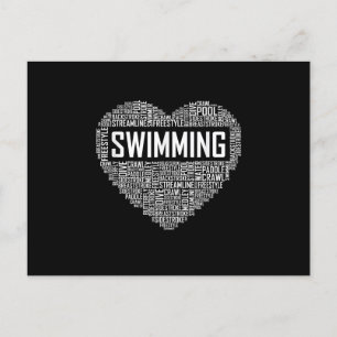 Carte Postale Faire-part Cadeau de coach de natation à coeur de nageur Cade