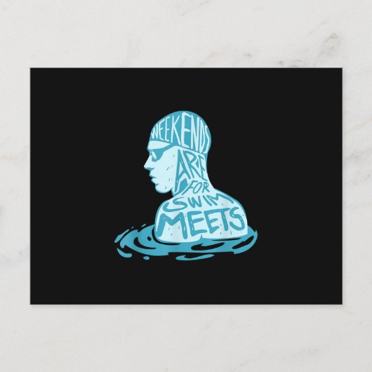 Carte Postale Faire-part Cadeau de conception de natation pour l'été de nag (Devant)