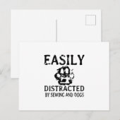 Carte Postale Faire-part Cadeau de couture | Facilement distrait par la cou (Devant / Derrière)