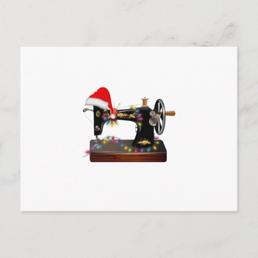 Carte Postale Faire-part Cadeau de Couture | Joyeux Noël Amateur de Couture (Devant)