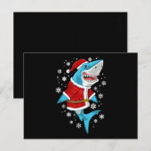 Carte Postale Faire-part Cadeau de Noël de requin Père Noël Cadeaux (Devant / Derrière)