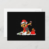 Carte Postale Faire-part Cadeau de Noël drôle de Rottweiler qui fait le dab (Devant / Derrière)