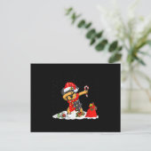 Carte Postale Faire-part Cadeau de Noël drôle de Rottweiler qui fait le dab (Debout devant)