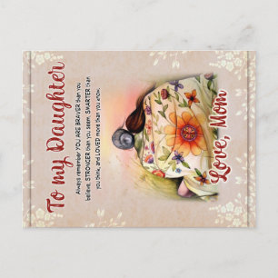Carte Postale Faire-part Cadeau pour ma fille, Lettre d'amour Fille et mama