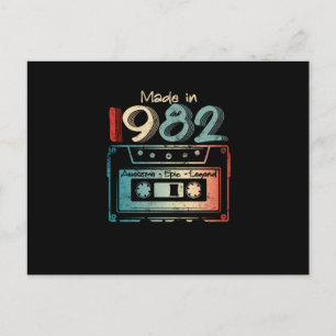 Carte Postale Faire-part Cadeaux d'anniversaire 40 ans Fabriqué en 1982 Cas