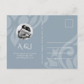 Carte Postale Faire-part Cadet Grey Classique Script Mariage Enregistrer la (Dos)