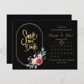 Carte Postale Faire-part Cadre 50e anniversaire Mariage Calendrier des date (Devant / Derrière)