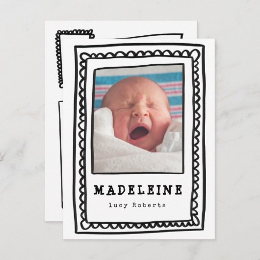 Carte Postale Faire-part cadre bizarre (Devant / Derrière)