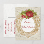 Carte Postale Faire-part Cadre de musique de feuille pour 15ème anniversair (Devant / Derrière)