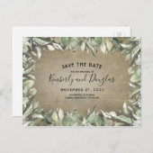 Carte Postale Faire-part Cadre de verdure rustique de campagne Enregistrer (Devant / Derrière)