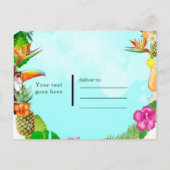 Carte Postale Faire-part Cadre d'été tropical hawaïen Save the Date Party (Dos)