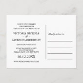 CARTE POSTALE FAIRE-PART CADRE ÉLÉGANT FAUX OR PHOTO DATE VARIABLE (Dos)