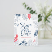 Carte Postale Faire-part Cadre floral tropical typographie de mariage moder (Debout devant)