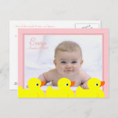 Carte Postale Faire-part Cadre mignon en caoutchouc rose (Devant / Derrière)