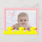 Carte Postale Faire-part Cadre mignon en caoutchouc rose (Devant)