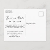 Carte Postale Faire-part Cadre ovale gris élégant Photo Save the Date (Dos)