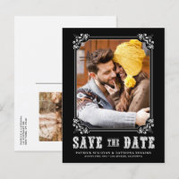 Cadre photo typographie occidentale Noir Save the