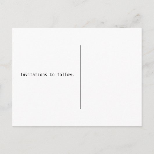 Carte Postale Faire-part Cadre vertical personnalisé : Enregistrer les arêt (Dos)