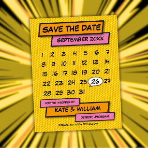 Carte Postale Faire-part Calendrier Amusant Bande Dessinée Moderne Enregist