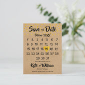 Carte Postale Faire-part Calendrier cardiaque Boho rustique Photo Enregistr (Debout devant)