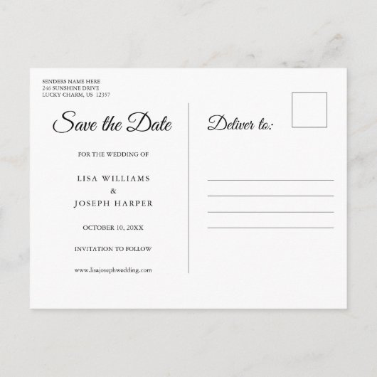 Carte Postale Faire-part Calendrier Cupid Gold Love Heart Enregistrer la da (Dos)