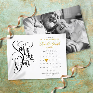 Carte Postale Faire-part Calendrier de date de sauvegarde du 50e anniversai