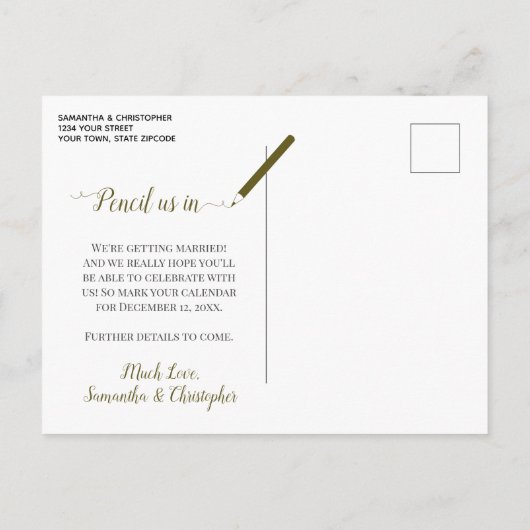 Carte Postale Faire-part Calendrier de mariage à conserver Eucalyptus et Pi (Dos)