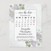 Carte Postale Faire-part Calendrier de mise en garde mariage Eucalyptus Bla (Devant)