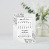 Carte Postale Faire-part Calendrier de mise en garde mariage Eucalyptus Bla (Debout devant)