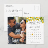 Carte Postale Faire-part Calendrier de mise en mémoire de date Fleurs d'agr (Devant / Derrière)