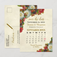Calendrier de sauvegarde de mariage Roses victorie