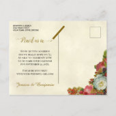 Carte Postale Faire-part Calendrier de sauvegarde de mariage Roses victorie (Dos)