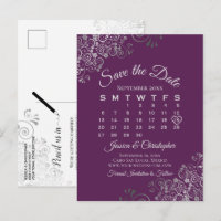 Calendrier de sauvegarde de mariage Violet Prune A