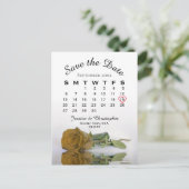 Carte Postale Faire-part Calendrier du Mariage Rose Gold Ochre Enregistrer  (Debout devant)
