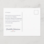 Carte Postale Faire-part Calendrier Enregistrer la date Papillon Bleu Argen (Dos)