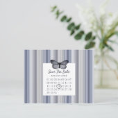 Carte Postale Faire-part Calendrier Enregistrer la date Papillon Bleu Argen (Debout devant)
