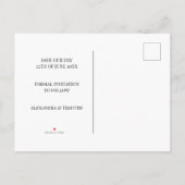 Carte Postale Faire-part Calendrier Mariage Rose Champagne Moderne Minimali (Dos)