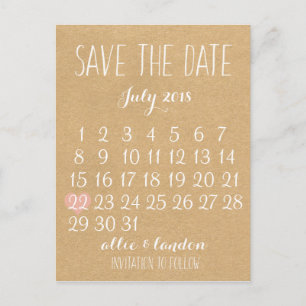 Carte Postale Faire-part Calendrier pour sauvegarder la date
