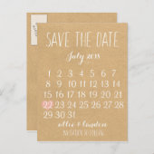 Carte Postale Faire-part Calendrier pour sauvegarder la date (Devant / Derrière)