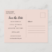 Carte Postale Faire-part Calendrier Save the Date Rose Gold Pailleté Ombré (Dos)