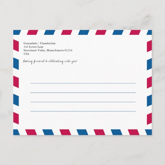 Carte Postale Faire-part California Virginia Localisation Airmail Enregistr (Dos)