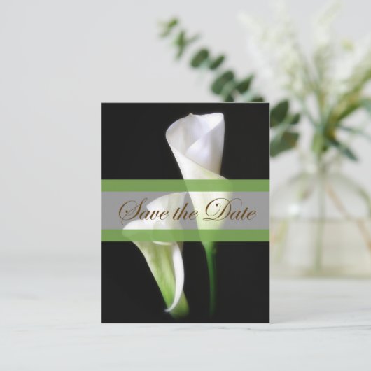 Carte Postale Faire-part Calla Lily 2 Enregistrer la date Mariage (Debout devant)