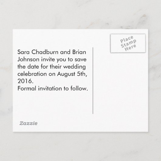 Carte Postale Faire-part Calla Lily Floral Moderne Enregistrer La Date (Dos)