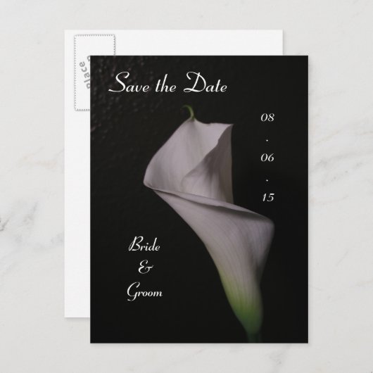 Carte Postale Faire-part Calla Lily Mariage Enregistrer la date (Devant / Derrière)