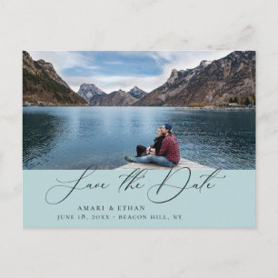 Carte Postale Faire-part Calligraphie Boho Moderne Photo Enregistrer la Dat